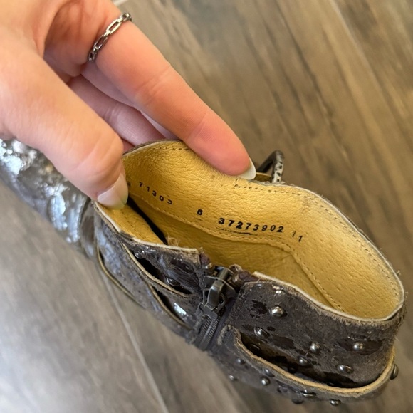 LIBERTY BLACK Paint Splatter Metallic Amy Western Leather Ankle Boots - Picture 5 of 7